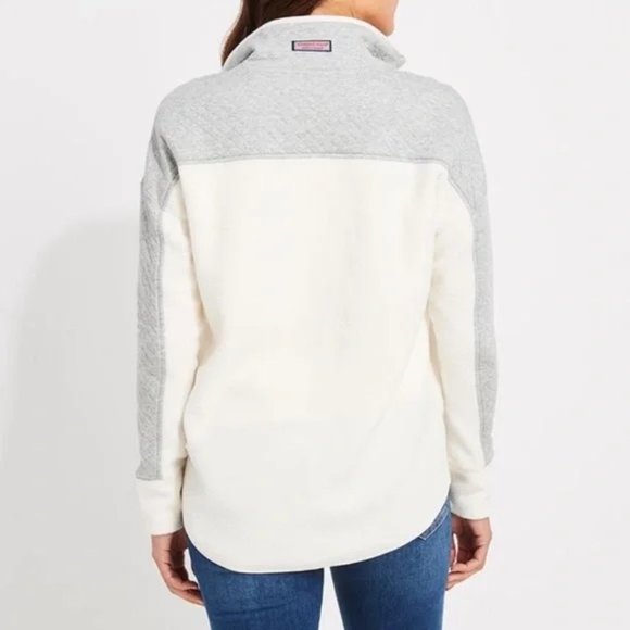 Vineyard Vines NWOT Women’s Mixed Media Sherpa 1/2 Zip Pullover Size S - Picture 4 of 12